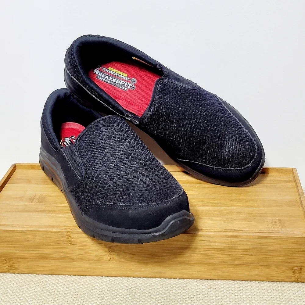Skechers | Shoes | Skechers Work Shoe Leather Upper Memory Foam Slip  Resistant Womens Size | Poshmark